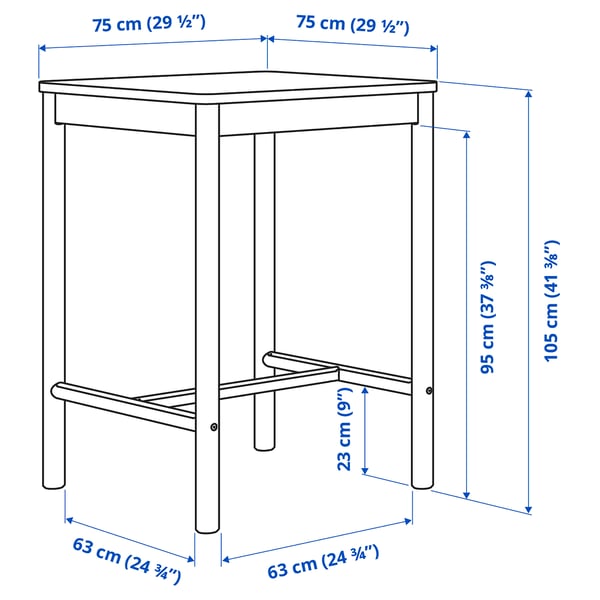 IKEA RÖNNINGE / RÖNNINGE Bar Table And 4 Bar Stools Birch/birch