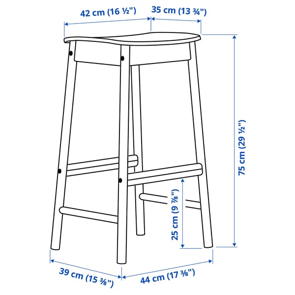 IKEA RÖNNINGE / RÖNNINGE Bar Table And 4 Bar Stools Birch/birch
