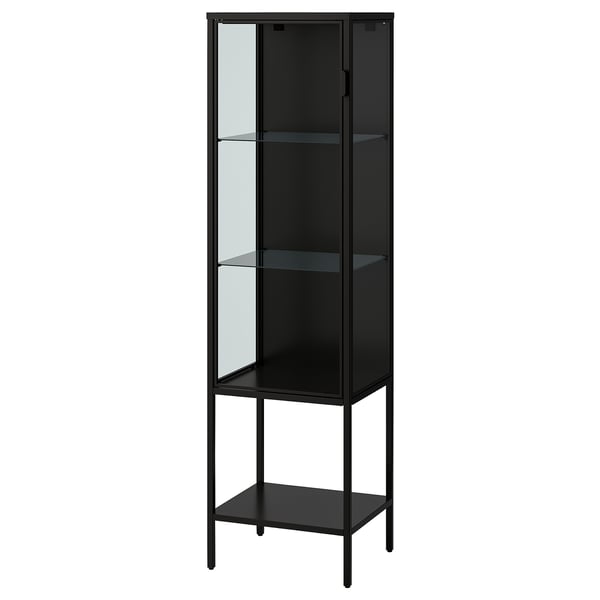 IKEA RUDSTA Glass-door cabinet anthracite 16 1/2x14 5/8x61 "