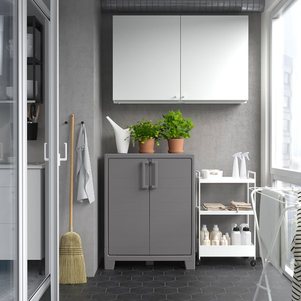 IKEA RUNMARÖ Cabinet With Doors Dark Gray Indoor/outdoor 31 1/2x17 3/8x39 3/8 "