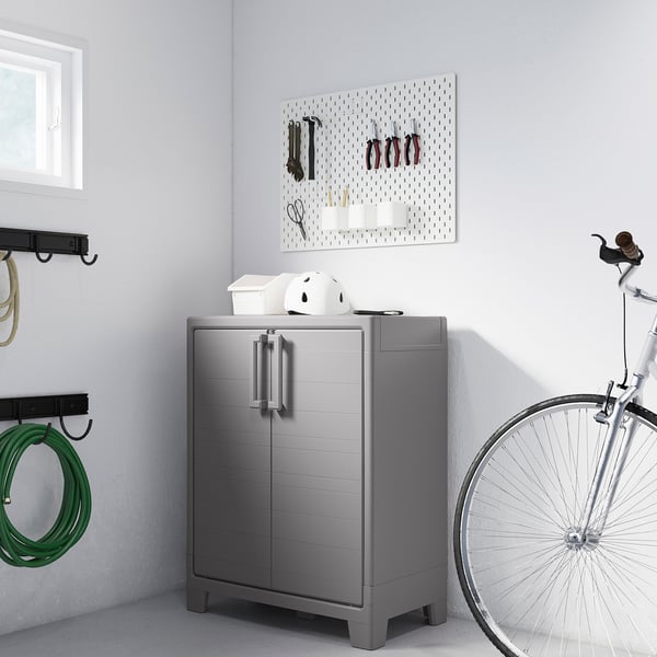 IKEA RUNMARÖ Cabinet With Doors Dark Gray Indoor/outdoor 31 1/2x17 3/8x39 3/8 "