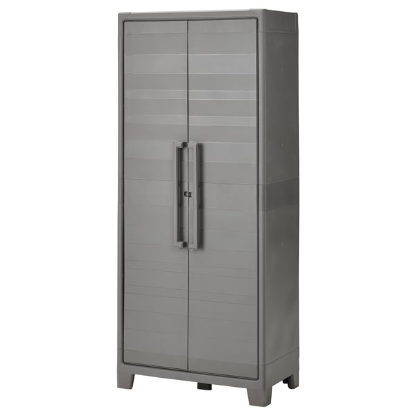 IKEA RUNMARÖ Cabinet with doors dark gray indoor/outdoor 31 1/2x17 3/8x71 5/8 "