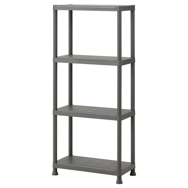 IKEA RUNMARÖ Shelf unit dark gray indoor/outdoor 23 5/8x11 3/4x52 3/8 "