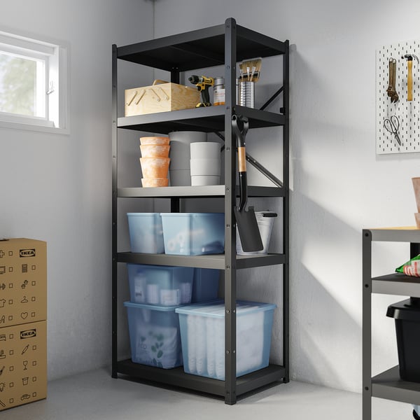 IKEA RYKTA Storage Box With Lid Transparent Gray-blue 14 ¼x19 ¾x13 ¾ "/12 Gallon