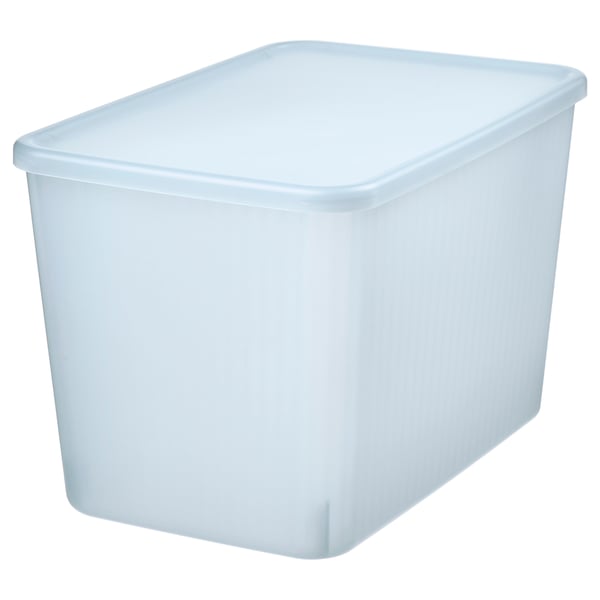 IKEA RYKTA Storage box with lid transparent gray-blue 9 ½x14 ¼x9 "/4 gallon