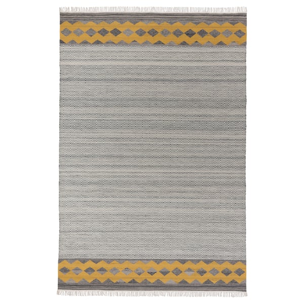 IKEA RYSSGRÄS Rug flatwoven gray-yellow/handmade 6 ' 7 "x9 ' 10 "