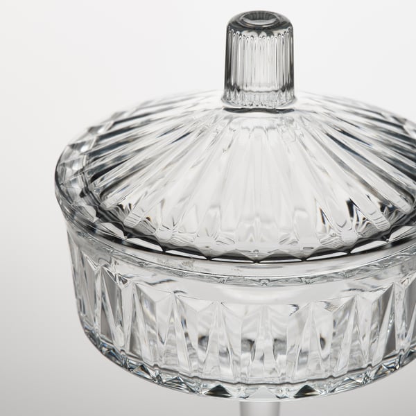 IKEA SÄLLSKAPLIG Bowl With Lid Clear Glass/patterned 4 "