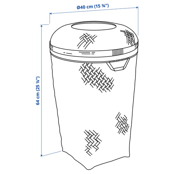 IKEA SALUDING Laundry Basket Handmade Bamboo 13 Gallon