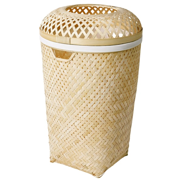 IKEA SALUDING Laundry basket handmade bamboo 13 gallon