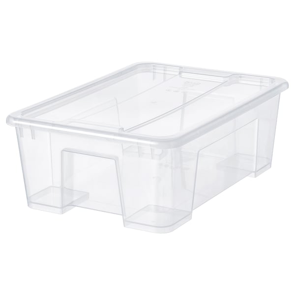 IKEA SAMLA Box with lid clear 15 ¼x11x5 ½ "/3 gallon
