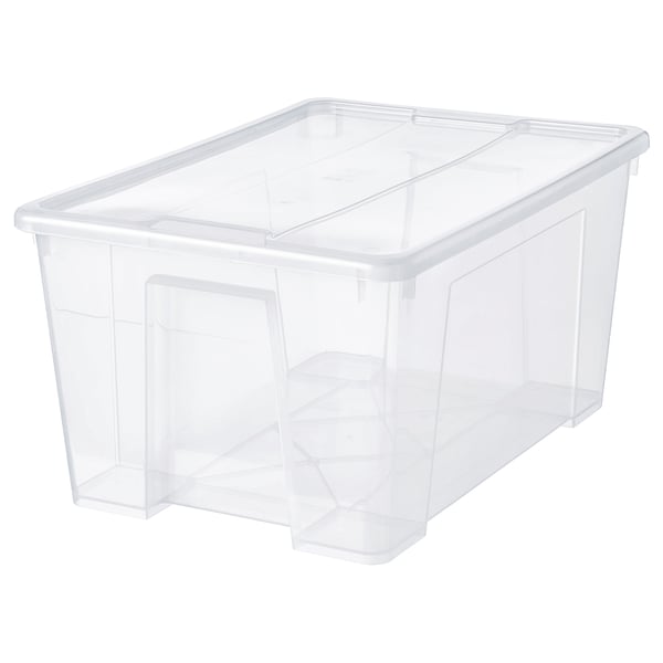 IKEA SAMLA Box with lid clear 22 ½x15 ¼x11 "/12 gallon