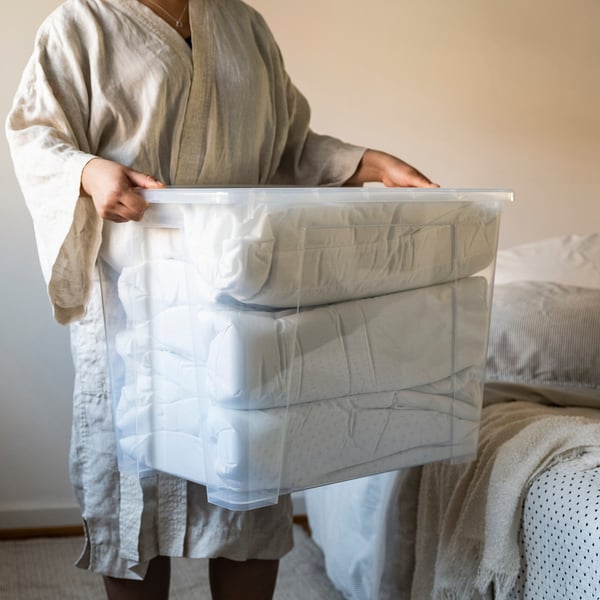 IKEA SAMLA Box With Lid Clear 22 ½x15 ¼x16 ½ "/17 Gallon