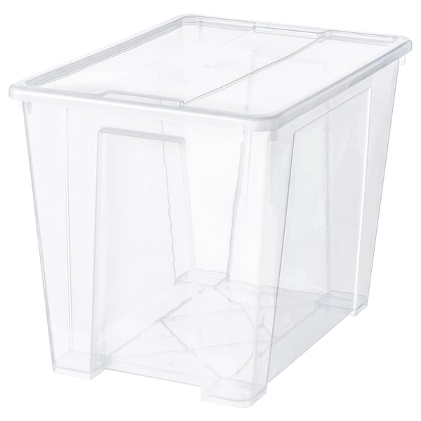 IKEA SAMLA Box with lid clear 22 ½x15 ¼x16 ½ "/17 gallon