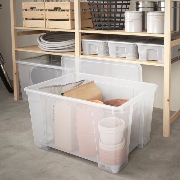 IKEA SAMLA Box With Lid Clear 31x22 ½x17 "/34 Gallon