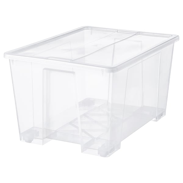 IKEA SAMLA Box with lid clear 31x22 ½x17 "/34 gallon