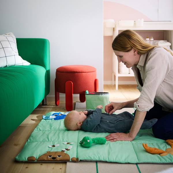 IKEA SANDBI Play Mat Scandinavian Nature/multicolor 39 ¼x39 ¼ "