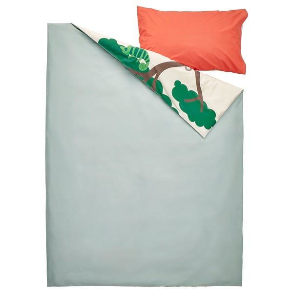 IKEA SANDLÖPARE Duvet Cover And Pillowcase(s) Multicolor/savannah Twin