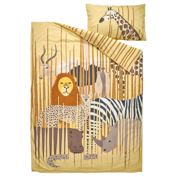 IKEA SANDLÖPARE Duvet Cover And Pillowcase(s) Yellow/savannah Twin