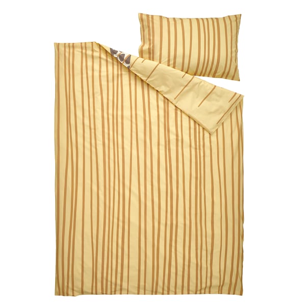 IKEA SANDLÖPARE Duvet Cover And Pillowcase(s) Yellow/savannah Twin