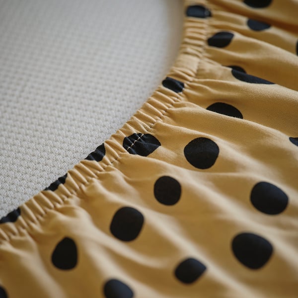 IKEA SANDLÖPARE Fitted Sheet Light Brown/cheetah Pattern 38 1/4x74 3/8 "