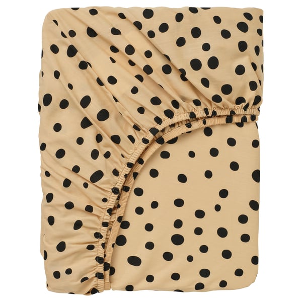 IKEA SANDLÖPARE Fitted sheet light brown/cheetah pattern 38 1/4x74 3/8 "