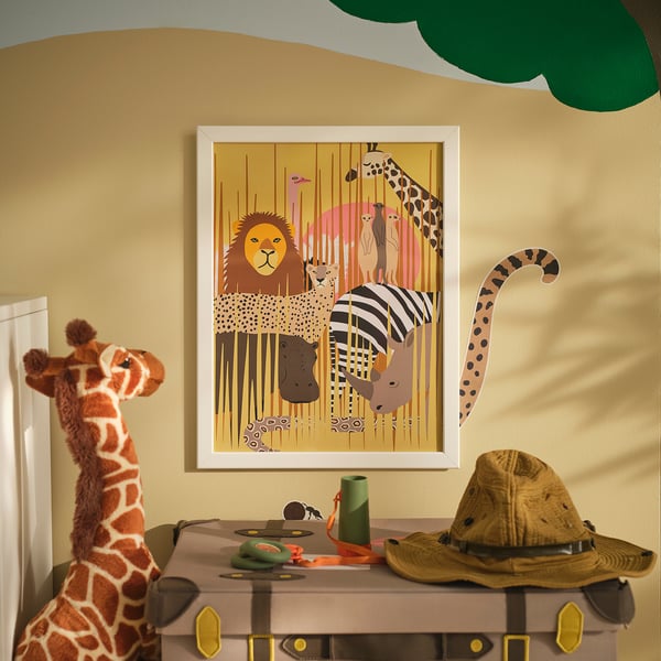 IKEA SANDLÖPARE Poster Animals On The Savannah 12x16 "