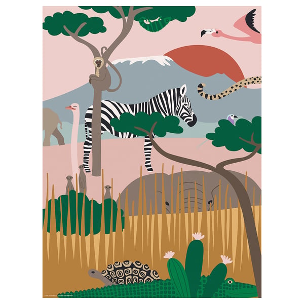 IKEA SANDLÖPARE Poster hiding on the savannah 12x16 "