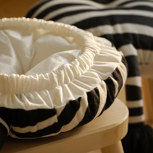 IKEA SANDLÖPARE Stool Cover Black White/zebra Pattern 15 "