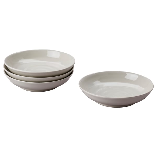 IKEA SANDSKÄDDA Deep plate/bowl light grey-beige 8 ½ "