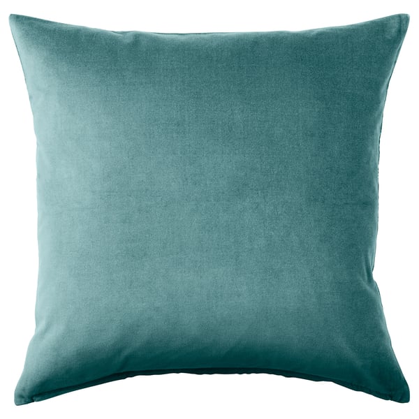 IKEA SANELA Cushion cover dark gray-turquoise 20x20 "