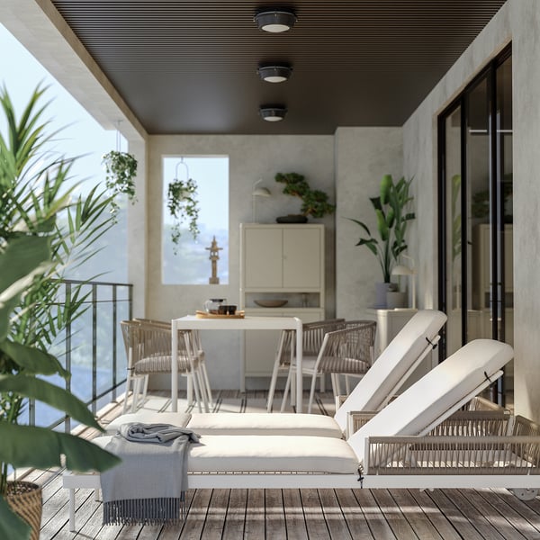 IKEA SEGERÖN Chaise Outdoor White/beige/Frösön/Duvholmen Beige