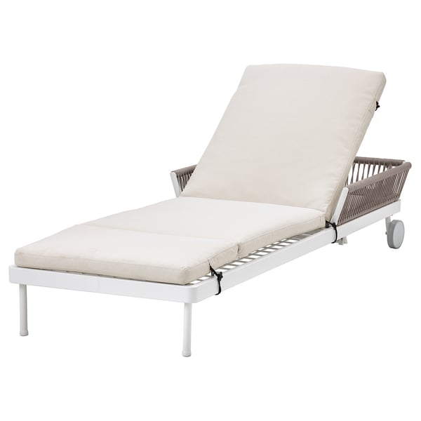 IKEA SEGERÖN Chaise outdoor white/beige/Frösön/Duvholmen beige