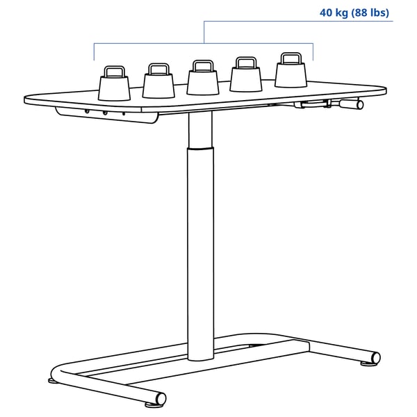 IKEA SEGRARE Desk Sit/stand Dark Gray 43 1/4x23 5/8 "