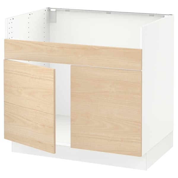 IKEA SEKTION Base cab f HAVSEN double bowl sink white/Askersund light ash effect 36x24x30 "
