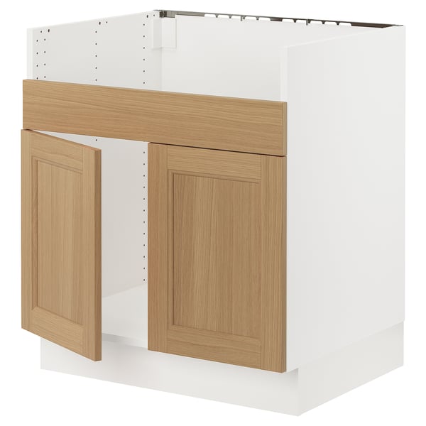 IKEA SEKTION Base cab f TALLSJÖN sink white/Vedhamn oak 30x24x30 "