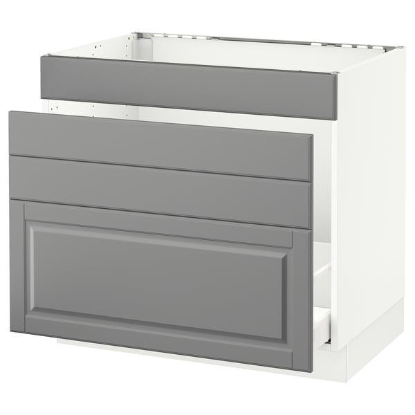 IKEA SEKTION Base cabinet f/sink & waste sorting white Maximera/Bodbyn gray 36x24x30 "