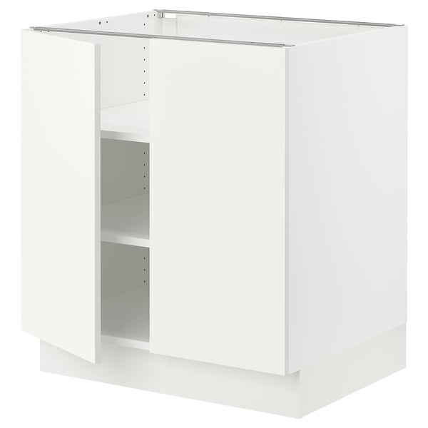 IKEA SEKTION Base cabinet with shelves/2 doors white/Vallstena white 30x24x30 "