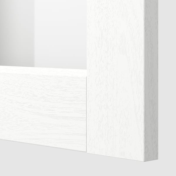 IKEA SEKTION Corner Wall Cab W Shelves/glass Dr White Enköping/white Wood Effect 26x15x30 "