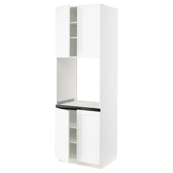 IKEA SEKTION High cabinet for oven w 4 doors white Enköping/white wood effect 30x24x90 "