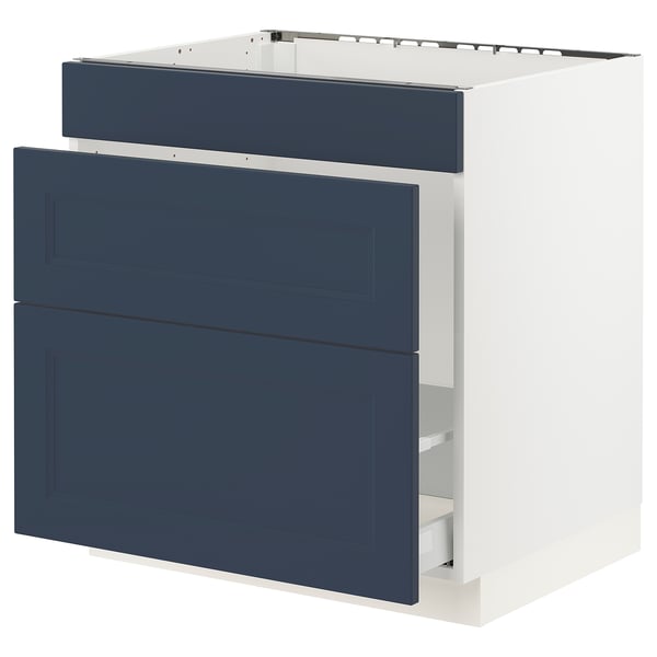 IKEA SEKTION / MAXIMERA Base cab f sink/waste sort/3 fronts white Axstad/matte blue 30x24x30 "
