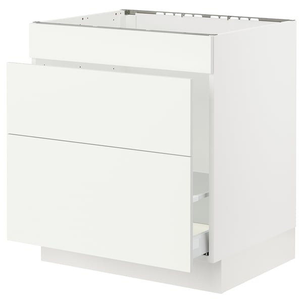 IKEA SEKTION / MAXIMERA Base cab f sink/waste sort/3 fronts white/Vallstena white 30x24x30 "