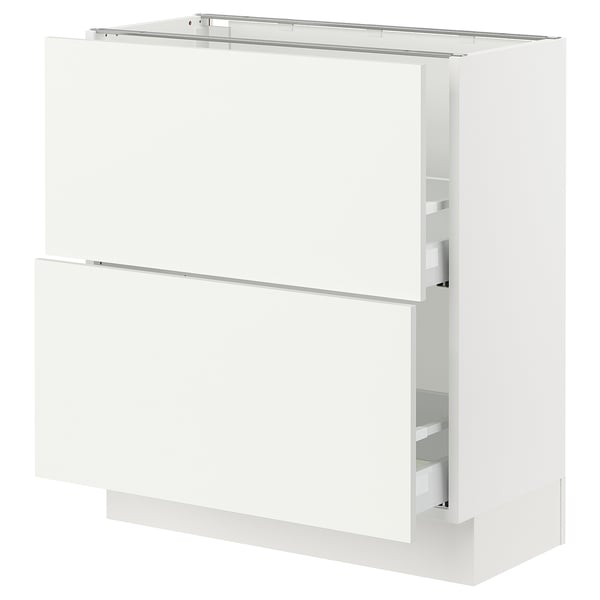 IKEA SEKTION / MAXIMERA Base cabinet with 2 drawers white/Vallstena white 30x15x30 "