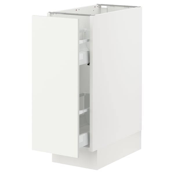 IKEA SEKTION / MAXIMERA Base cabinet with pull-out storage white/Vallstena white 12x24x30 "