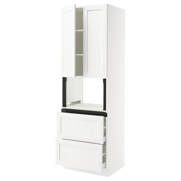 IKEA SEKTION / MAXIMERA Hi cb f micro w 2 drawers/2 doors white Enköping/white wood effect 30x24x90 "