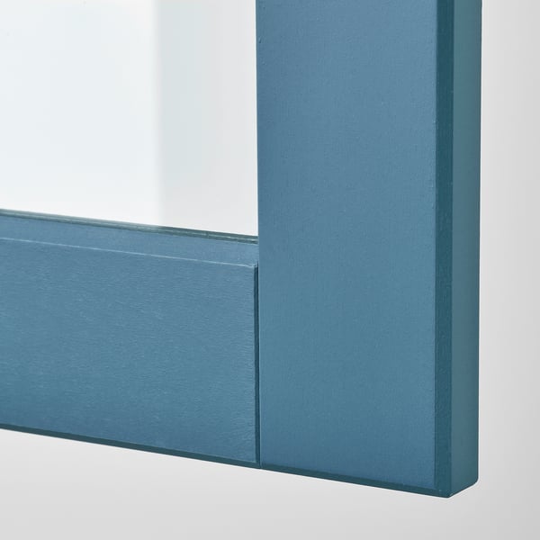 IKEA SEKTION / MAXIMERA High Cab W Glass Dr/3 Drwrs/1 Door White/Lerhyttan Blue 15x15x80 "