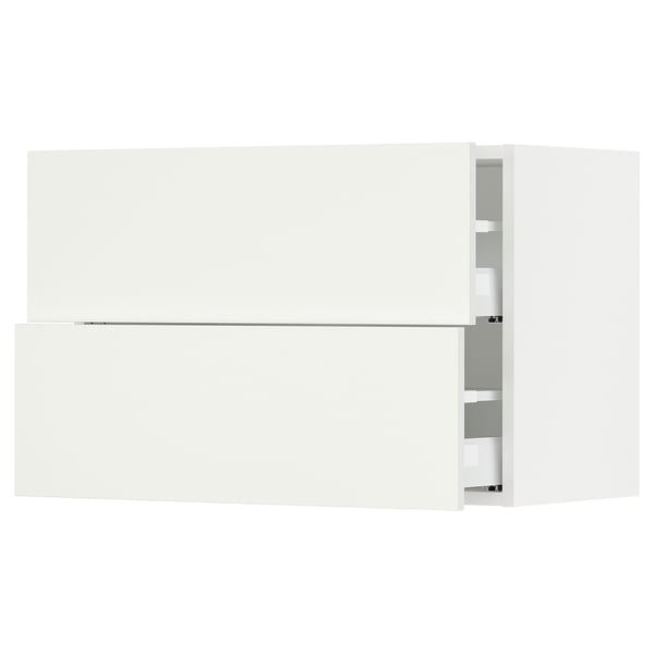 IKEA SEKTION / MAXIMERA Wall cabinet with 2 drawers white/Vallstena white 30x15x20 "