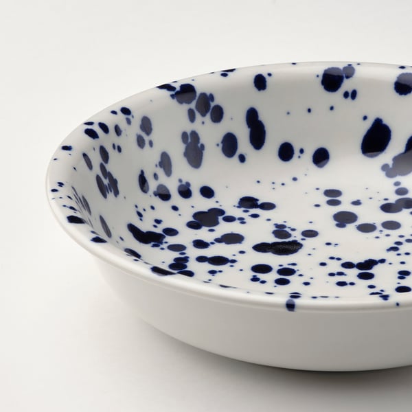 IKEA SILVERSIDA Deep Plate/bowl Patterned/blue 7 ½ "