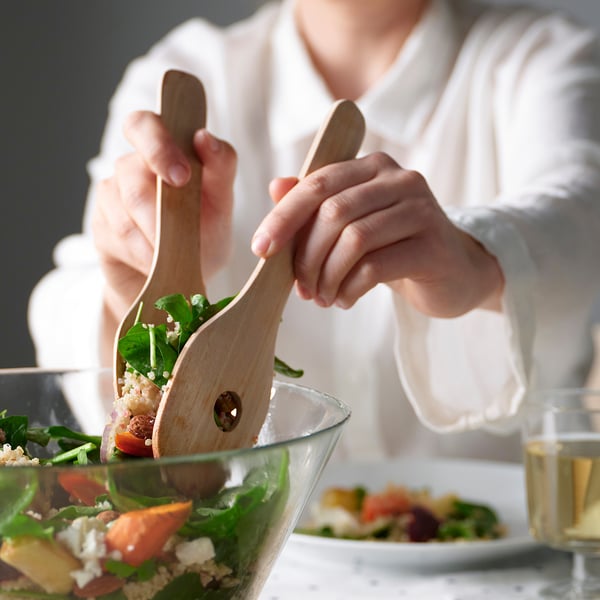 IKEA SKALLKNEKT 2-piece Salad Server Set Solid Birch