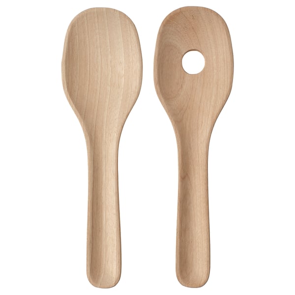 IKEA SKALLKNEKT 2-piece salad server set solid birch