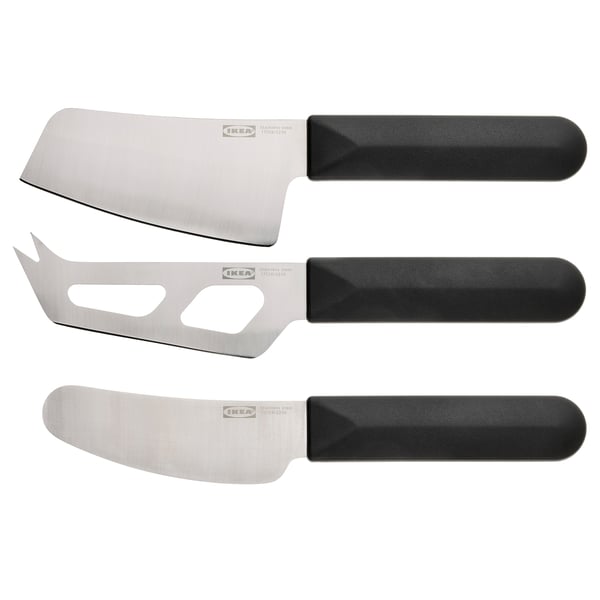 IKEA SKÄRLÅNGA Cheese knife set of 3 stainless steel/black
